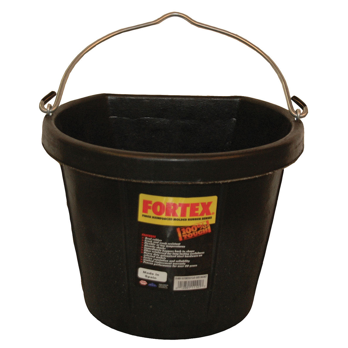 Fortex 18 Qt Flatback Rubber Water Bucket Horse Supplies Paddock