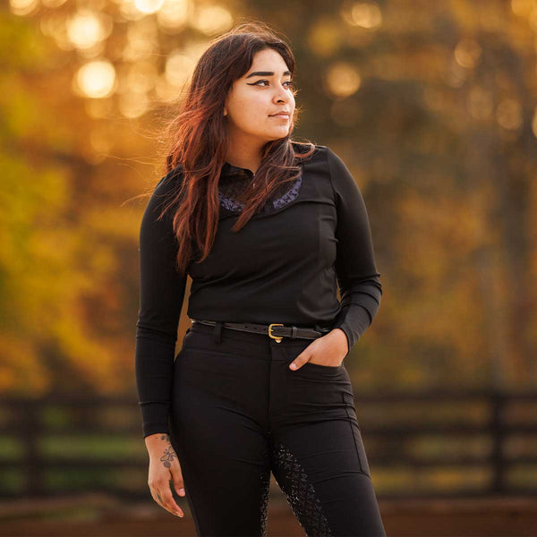 Macha Sports Sarah Quarter Zip Mock Neck Ladies Top