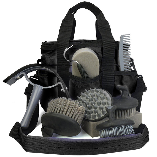 Zipper Lid Grooming Tote Bag with 10 Pc Tool Set