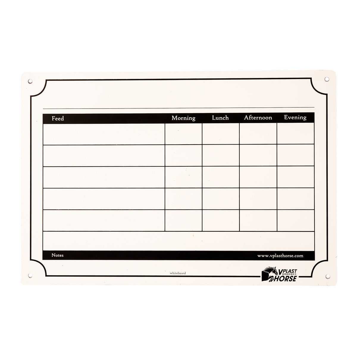 Dry Erase Horse Feed Chart for Stall Fronts Paddock Saddlery