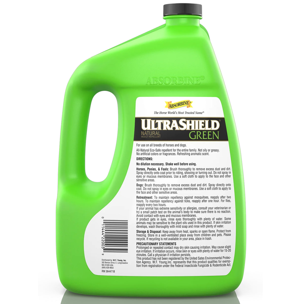 Absorbine Ultrashield Green Natural Fly Spray Gallon – Paddock Saddlery