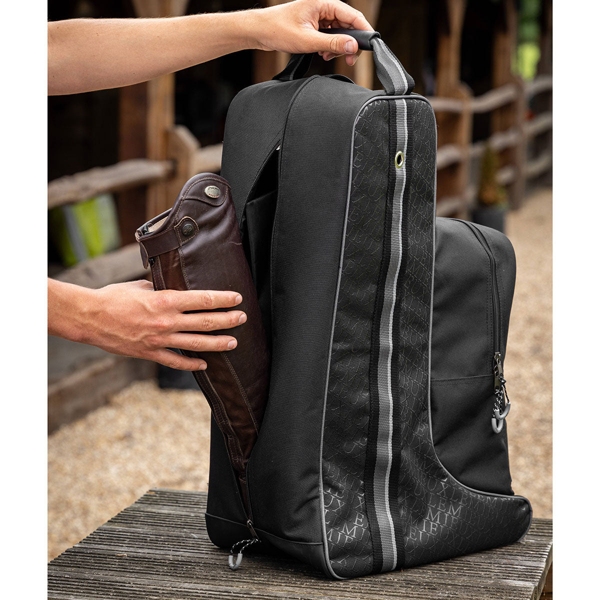 LeMieux Elite Pro Black Boot and Hat Bag Paddock Saddlery