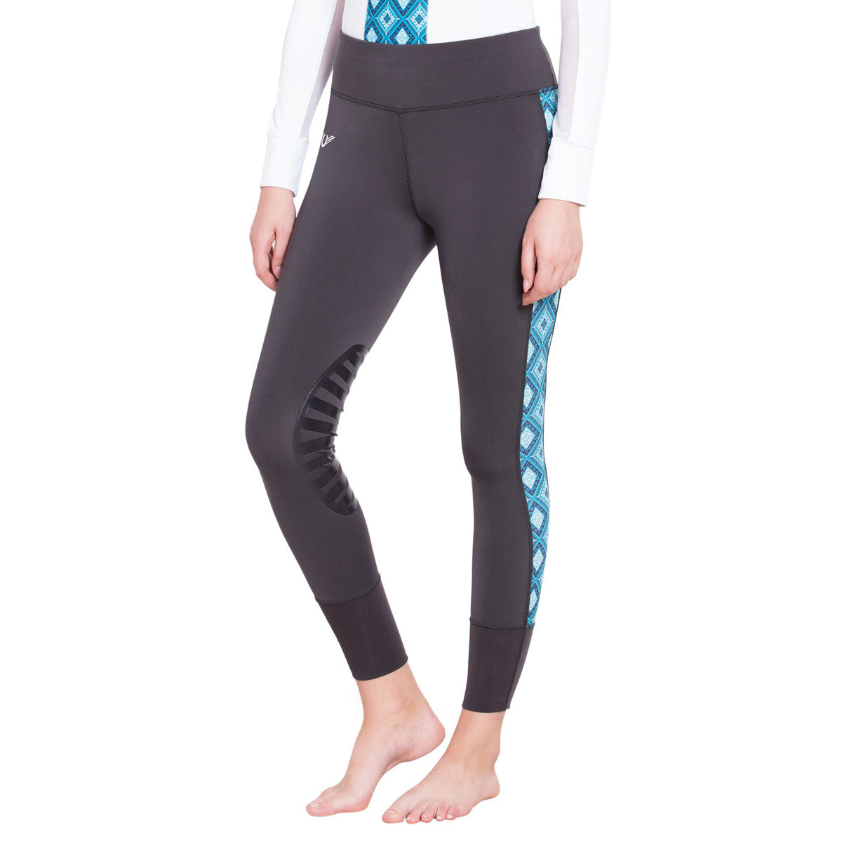 Collants D'équitation TuffRider Artemis EquiCool - Femme, Taille L, Charbon/imprimé Cheval, Occasion