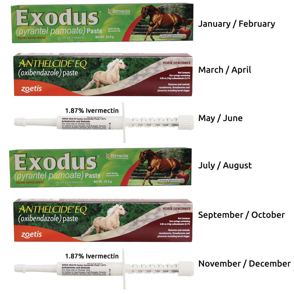 Equine Yearly Dewormer Rotation Package Horse Care Paddock Saddlery equine-yearly-dewormer-rotation-package-horse-care-paddock-saddlery