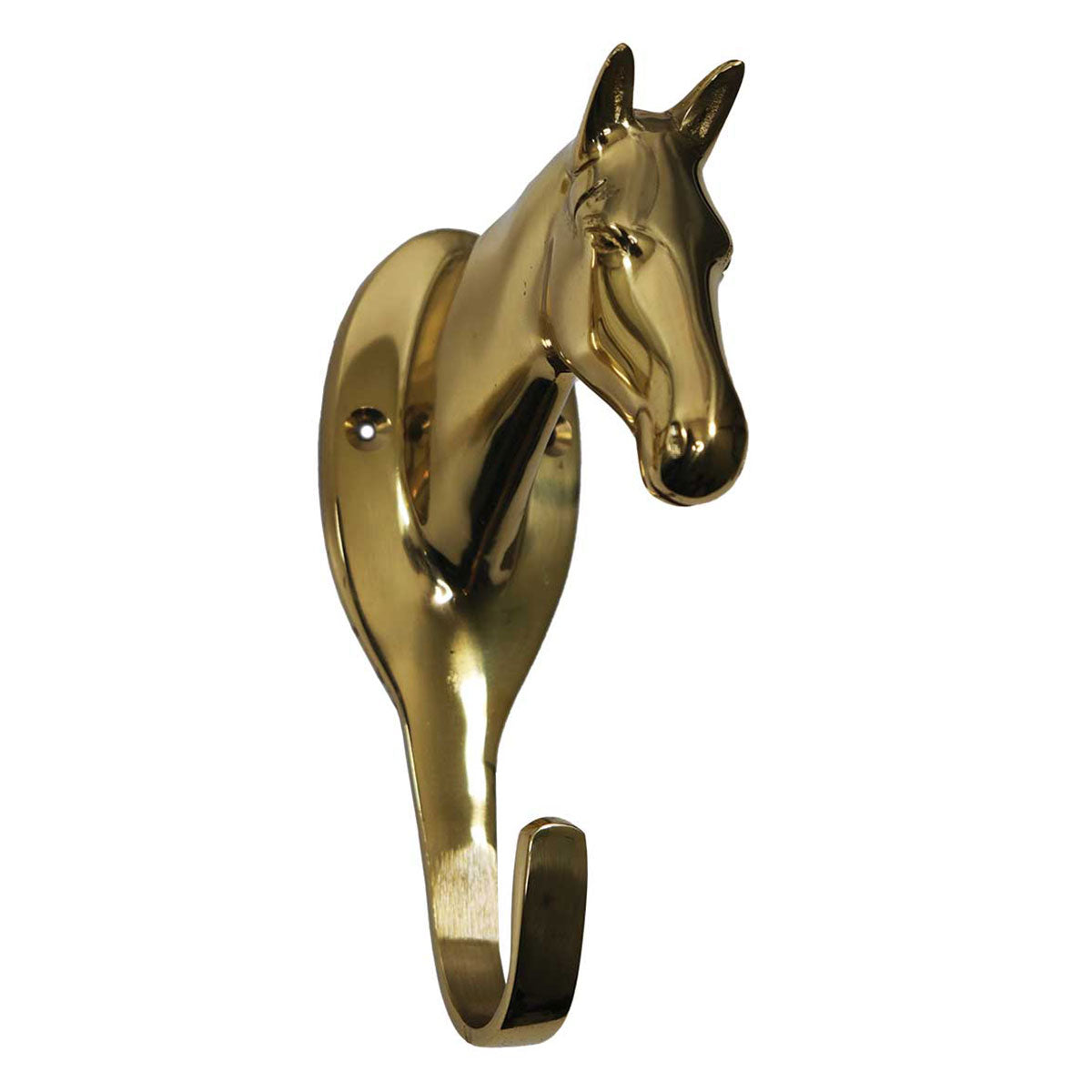 Large Brass Horse Head Hook Paddock Saddlery