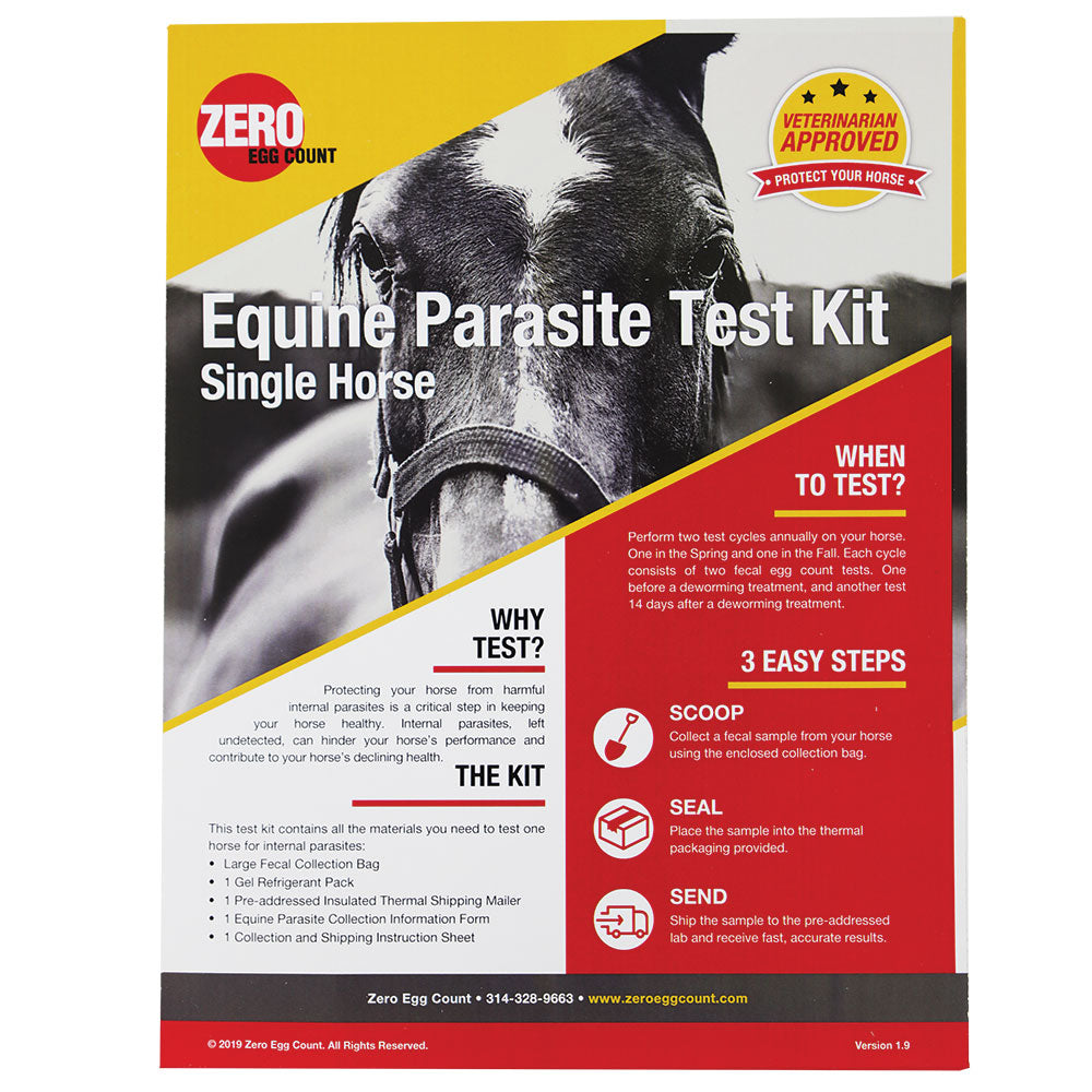 Zero Egg Count Fecal Test Kit Mail In Parasite Test Paddock Saddlery